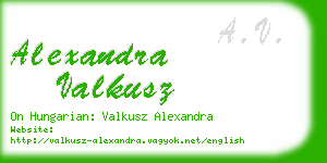 alexandra valkusz business card